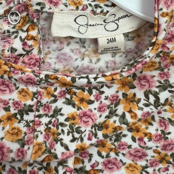 NWT Jessica Simpson Baby Girls Floral Coverall and Headband Set Size 24 Months - Picture 8 of 9